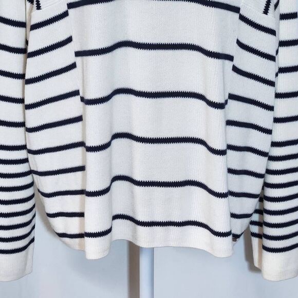 Nautica Black and Cream Stripe Sweater NWT Size XL Preppy Sweater - Picture 4 of 12